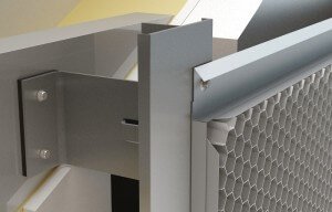 Rainscreen system with aluminium honeycomb