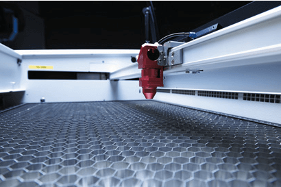 Laser bed cutting and aluminium honeycomb